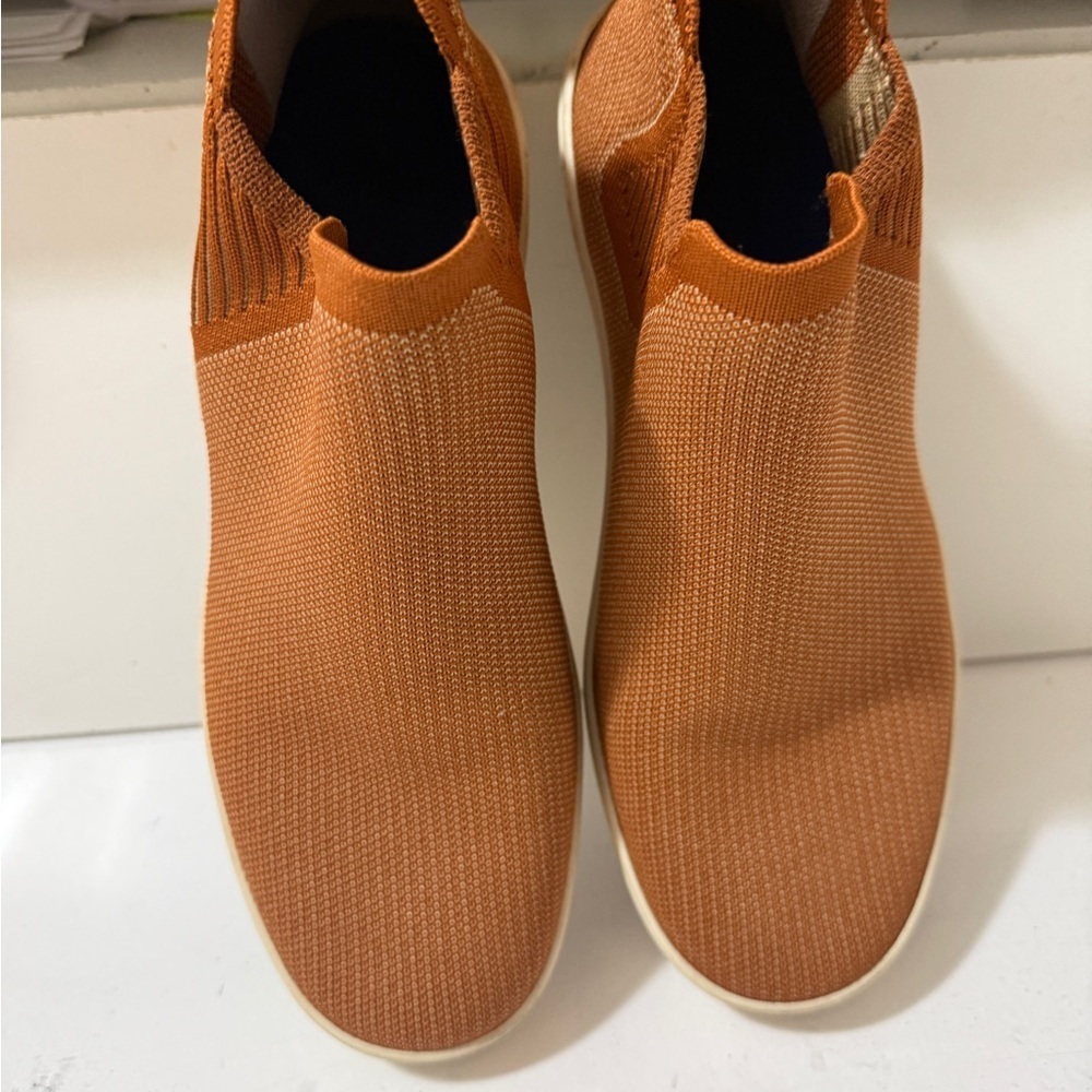 Knit textile high-top sneaker boots, Rothy's The Chelsea in Fawn Sneakers unisex - Picture 6 of 16
